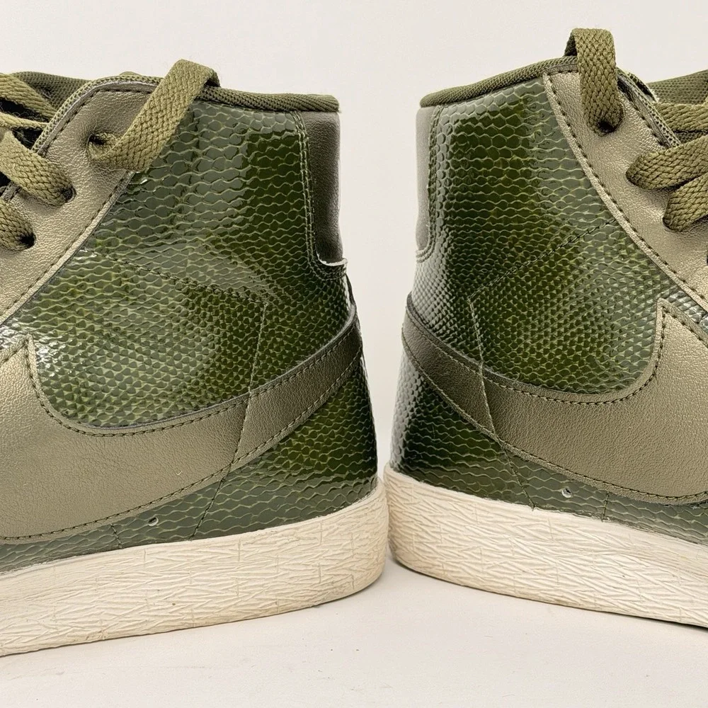 Nike Blazer Mid Leather Premium Snake Women's‎ US 8.5 Olive Green 685225-300